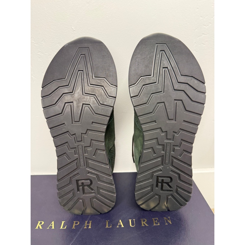 Ralph Lauren Purple Label Ethan II Green Calfskin Suede Sneakers Men 8D UK Italy - Picture 13 of 14